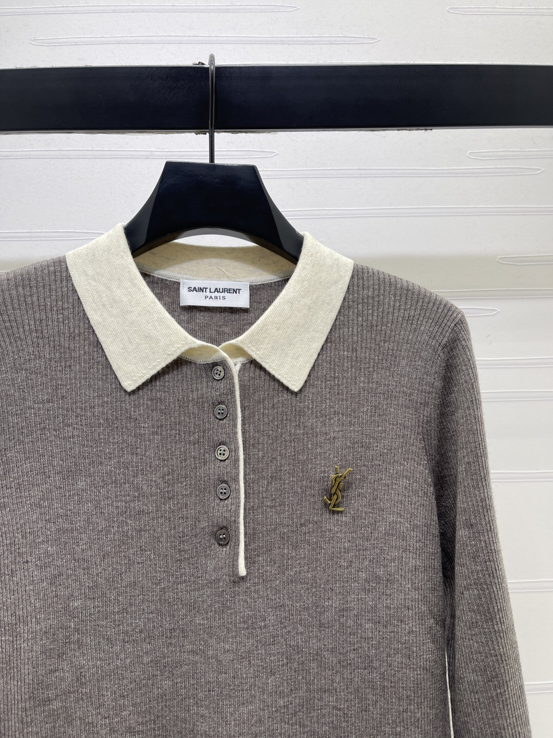サンローラン ウール襟付き長袖トップス 詳細画像 3