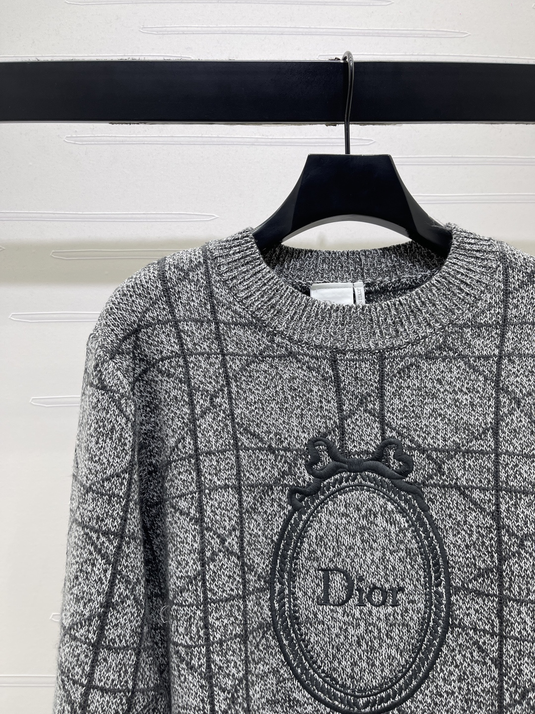 ディオール カナージュ刺繍ロゴ ニットセーター グレー 詳細画像 3