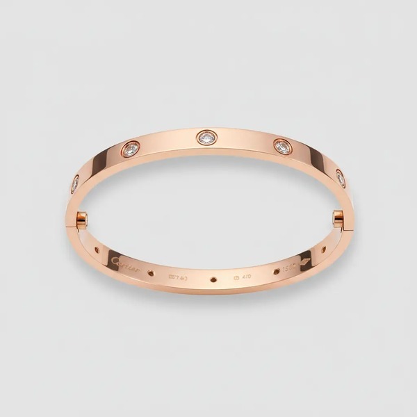 カルティエ LOVE ブレスレット ワイド ダイヤモンド10石 ローズゴールド P80KZ041