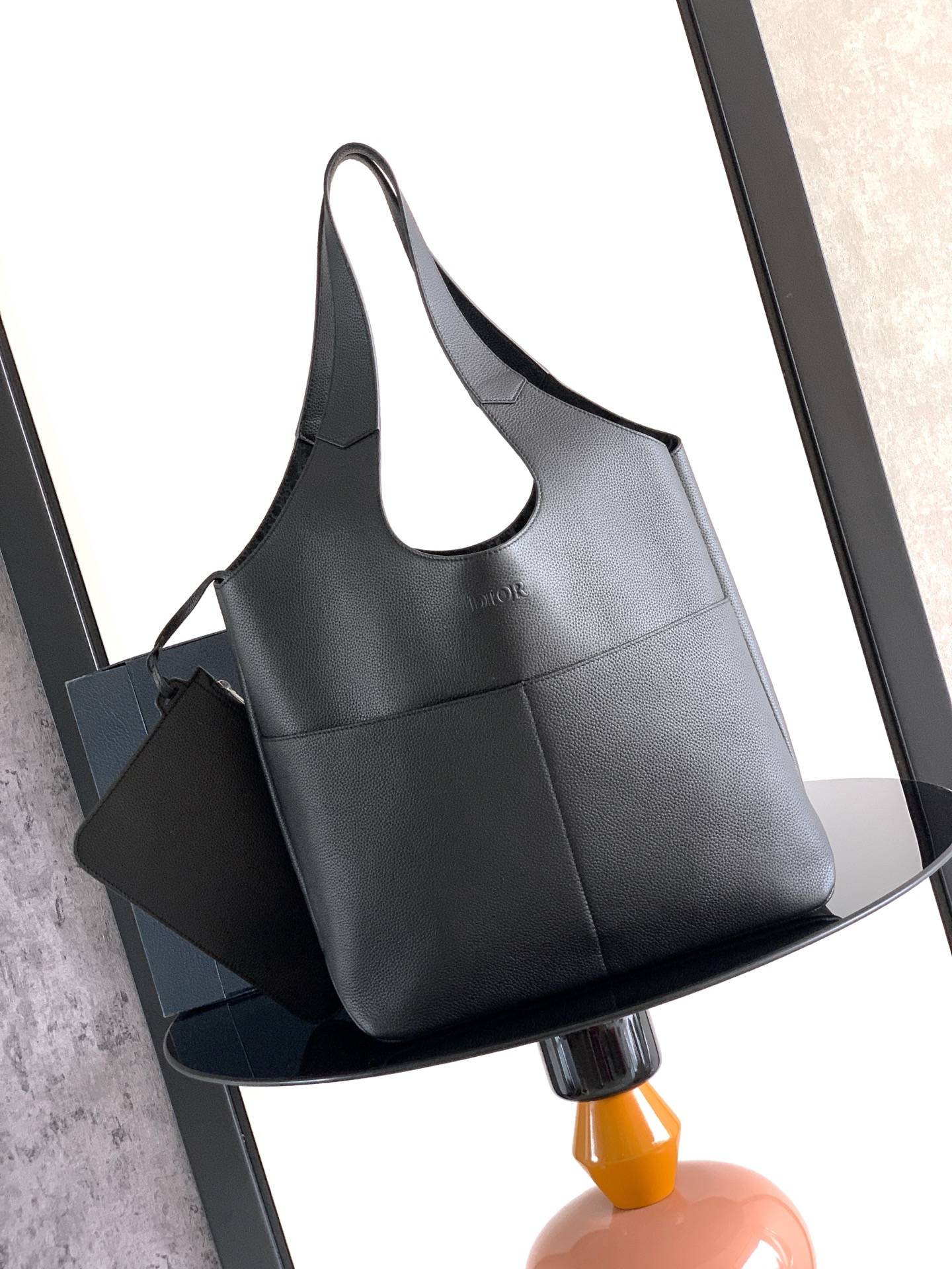 ディオール Dior Privé ショッピングバッグ ディオール アイコンズ グレインドカーフスキン ブラック 1LLSH276KEC_H53 詳細画像 3