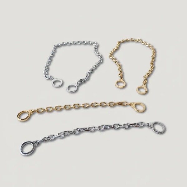 セリーヌ トリオンフ ハンドカフ チェーン ペアブレスレット ロング＆ショートセット シルバー／ゴールド