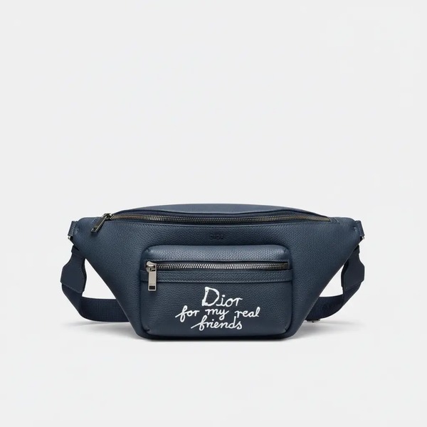 ディオール DIOR AND HYLTON NEL ライダー 2.0 ベルトバッグ グレインドカーフ ネイビーブルー 1ESBO077FRY