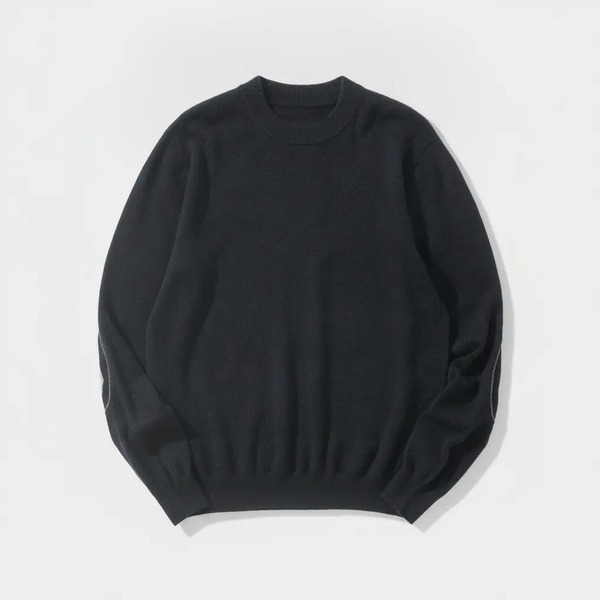 エルメス Maillon Chaîne d'Ancre カシミヤ クルーネックセーター ブラック