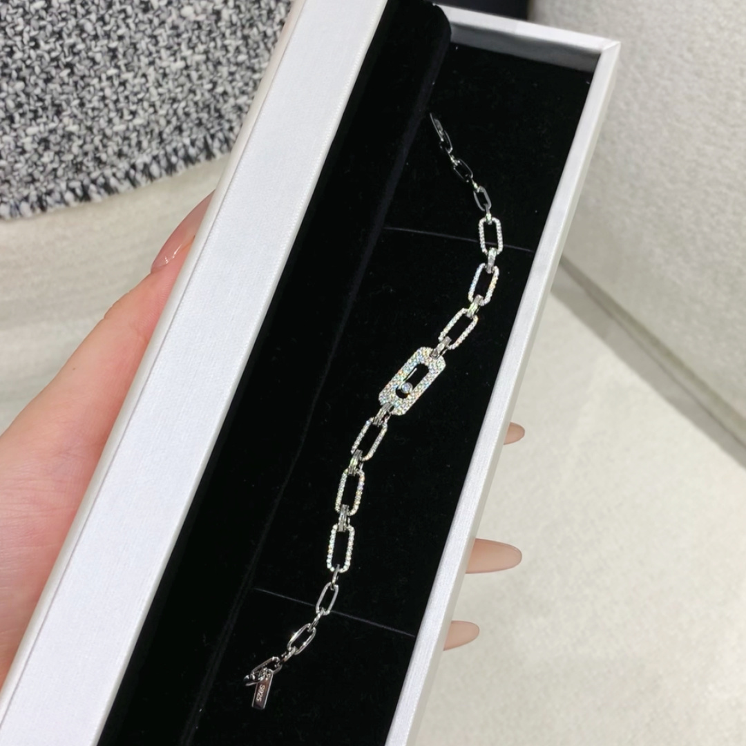 メシカ ムーヴ リンク パヴェ ブレスレット シルバー 詳細画像 1