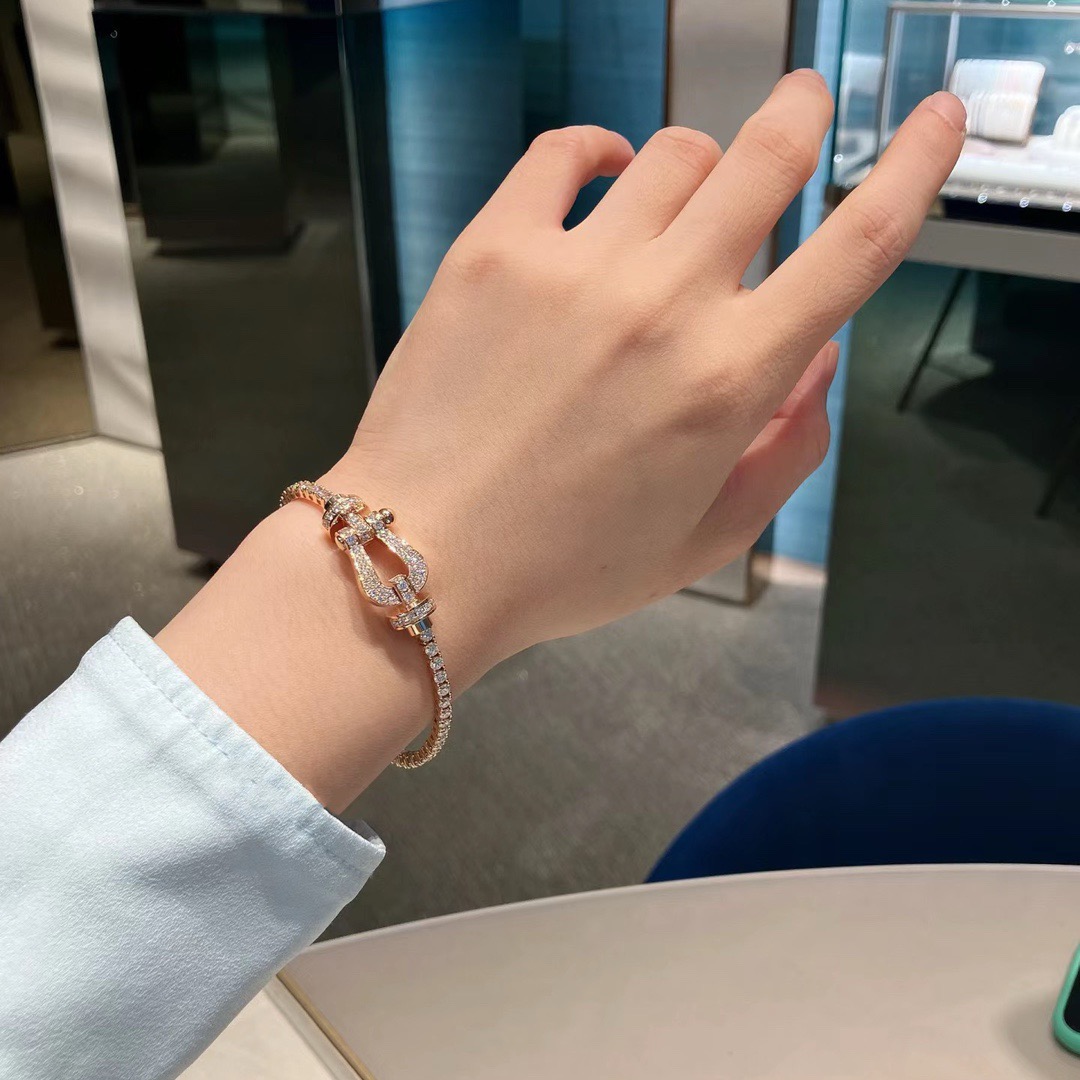 ナイキ フォース ホースシュー フルパヴェ テニスブレスレット ローズゴールド 詳細画像 2