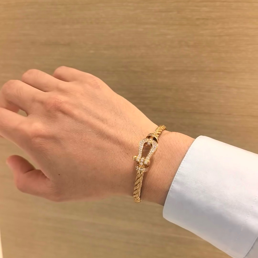 ナイキ フォース ホースシュー パヴェ ケーブル ブレスレット ゴールド 詳細画像 3