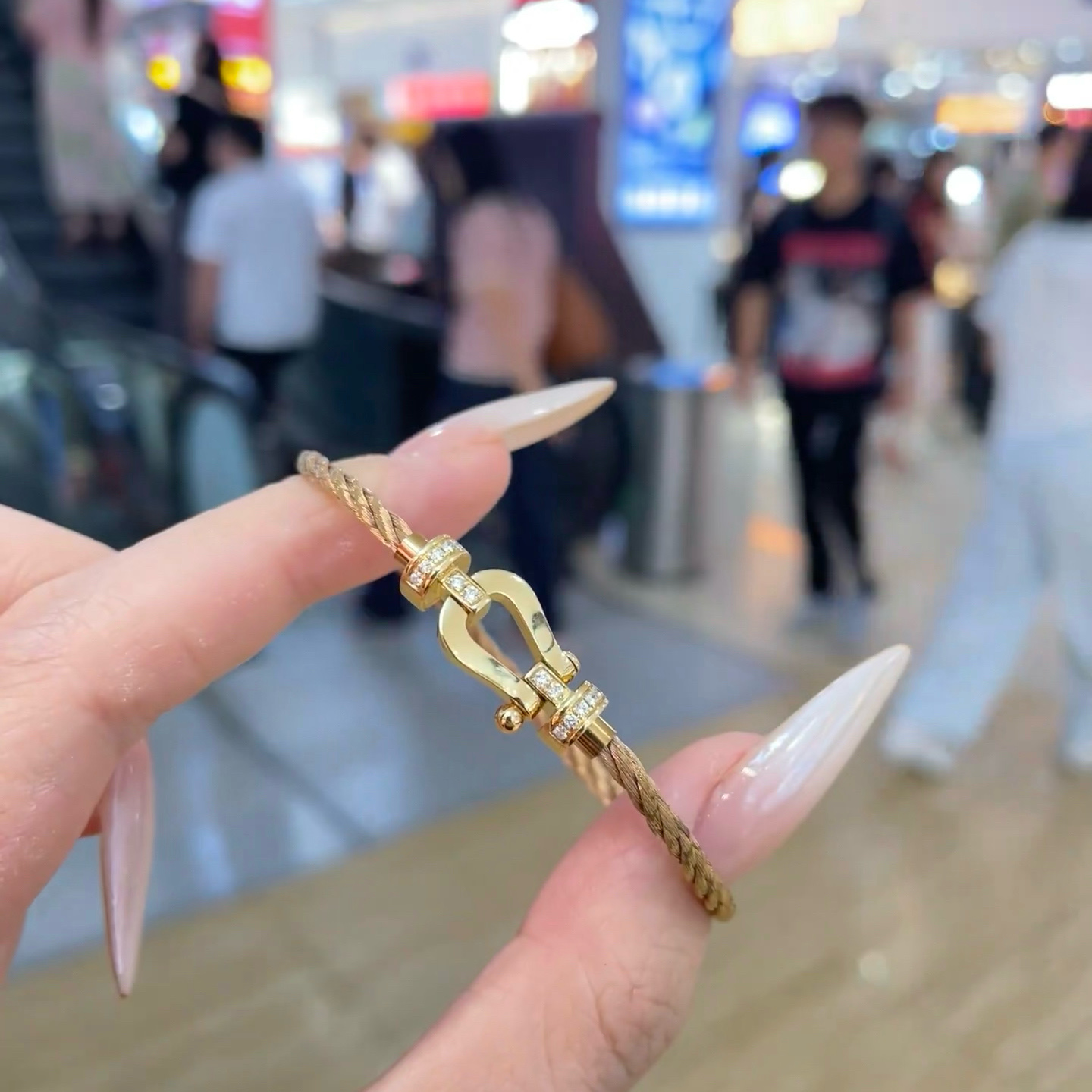 フレッド Force ホースシュー パヴェ ケーブルブレスレット ゴールド 詳細画像 1