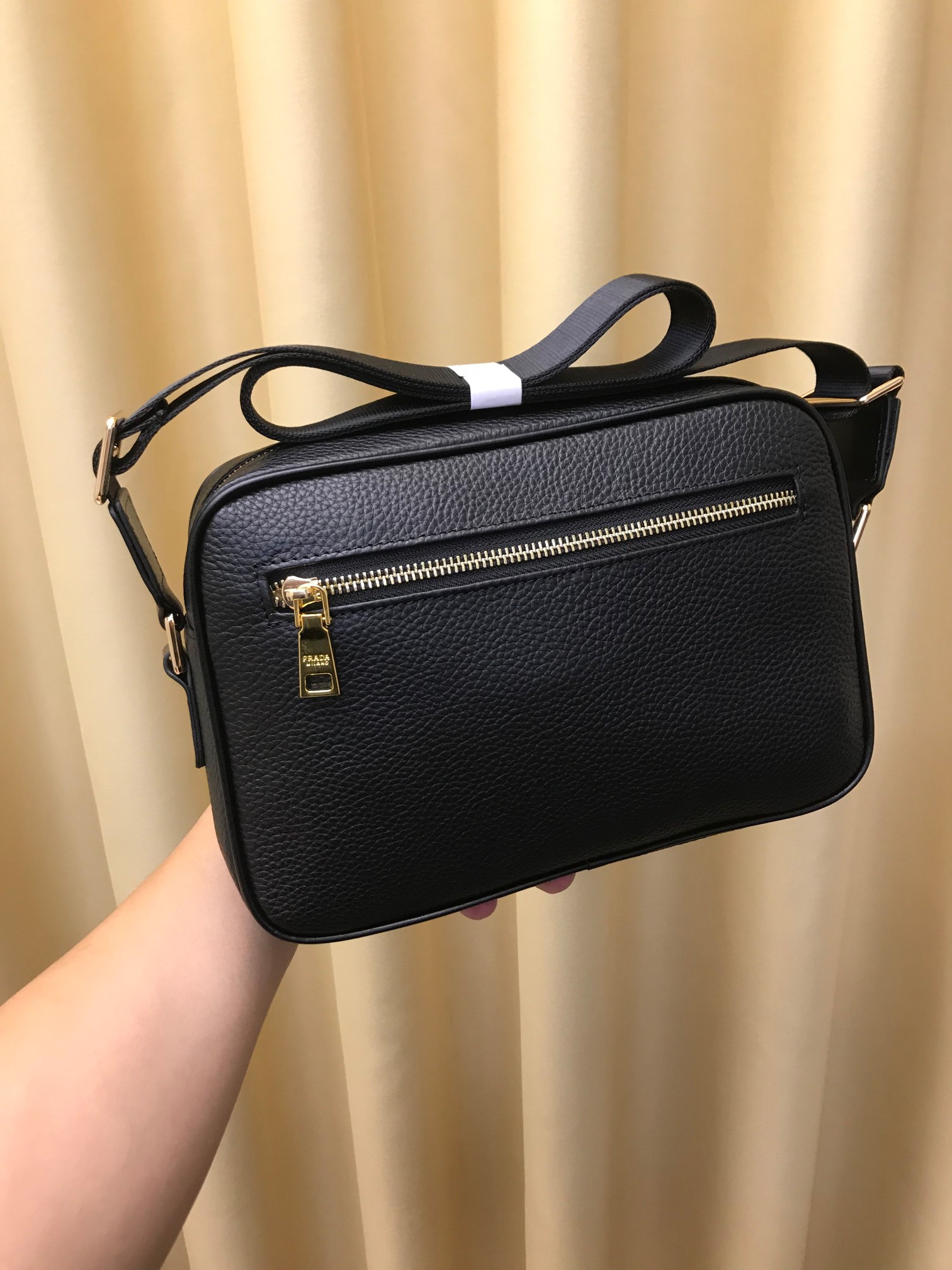 プラダ トライアングルロゴ レザー クロスボディバッグ ブラック 971-3 詳細画像 3