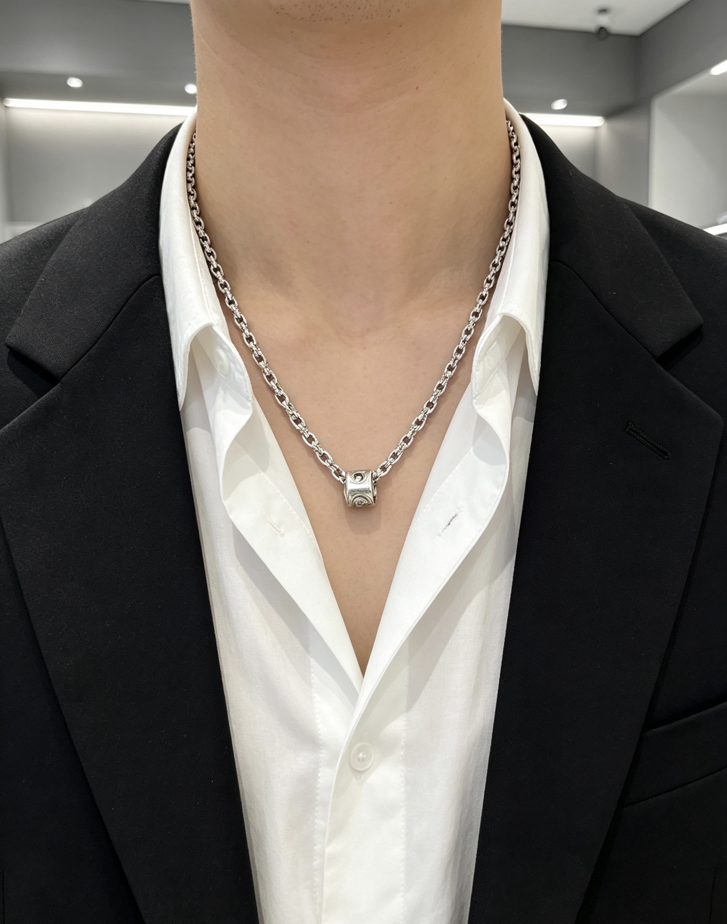 グッチ アンガーフォレスト インターロッキングG チェーンネックレス シルバー 詳細画像 2