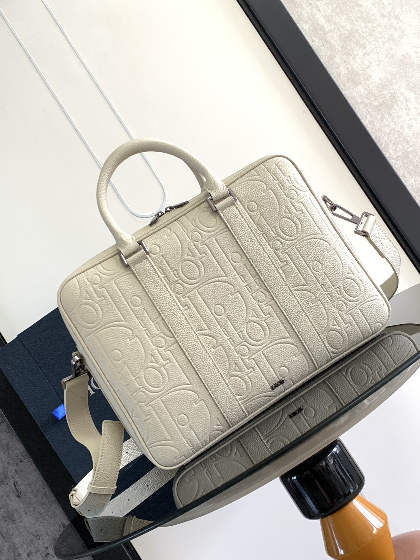 ディオール Dior Gravity レザー ブリーフケース クリーム 1ESBR180CDP 詳細画像 1