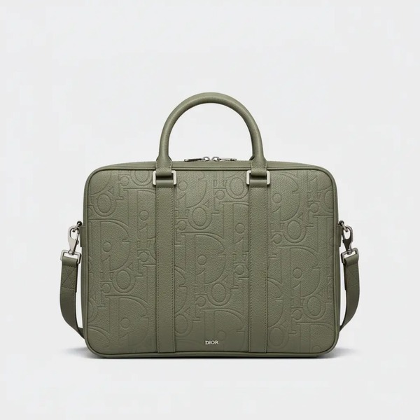 ディオール Dior Gravity レザー ブリーフケース カーキ 1ESBR180CDP