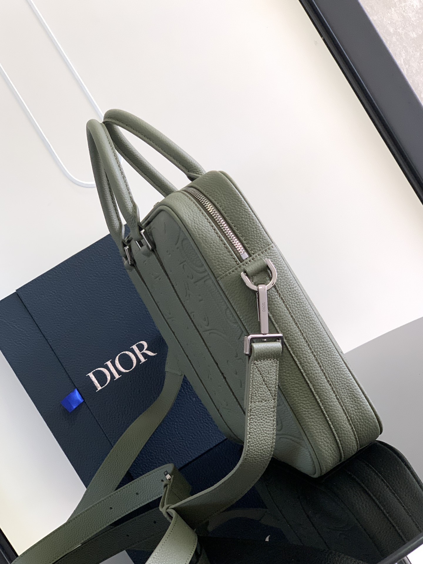 ディオール Dior Gravity レザー ブリーフケース カーキ 1ESBR180CDP 詳細画像 2