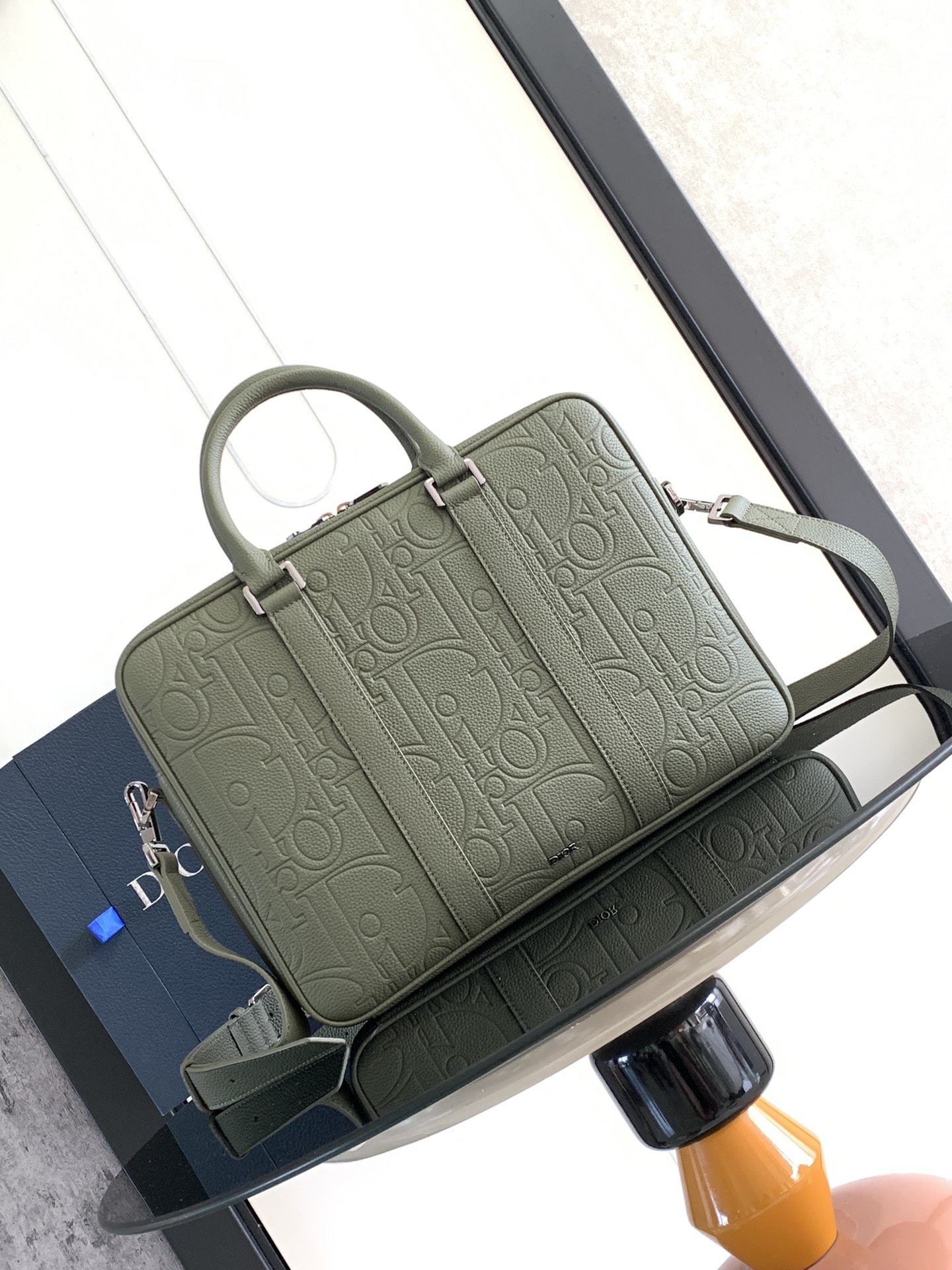 ディオール Dior Gravity レザー ブリーフケース カーキ 1ESBR180CDP 詳細画像 1