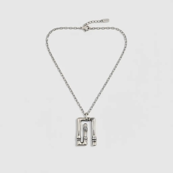 グッチ ダブルG バックルペンダントネックレス シルバー