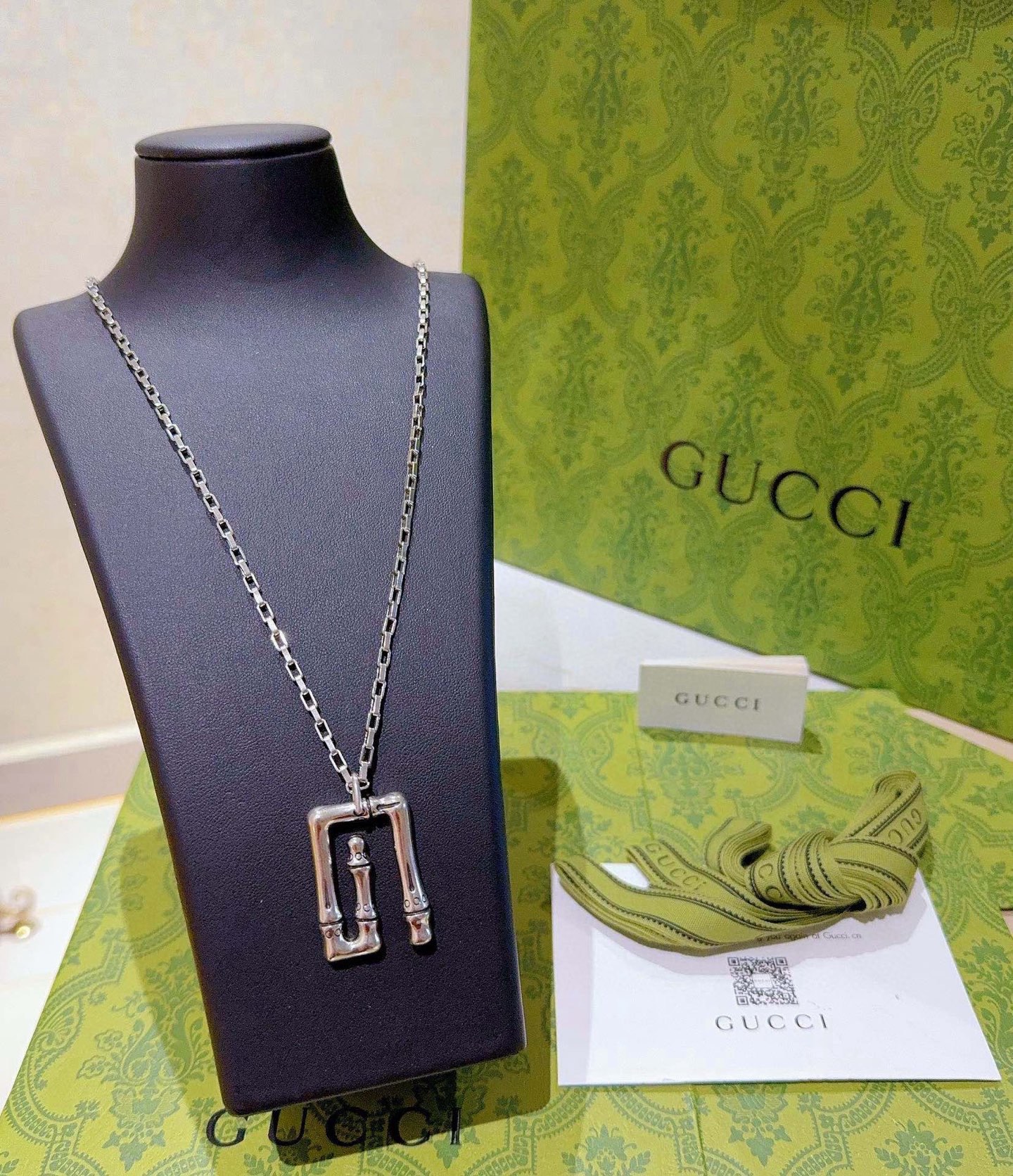 グッチ ダブルG バックルペンダントネックレス シルバー 詳細画像 3