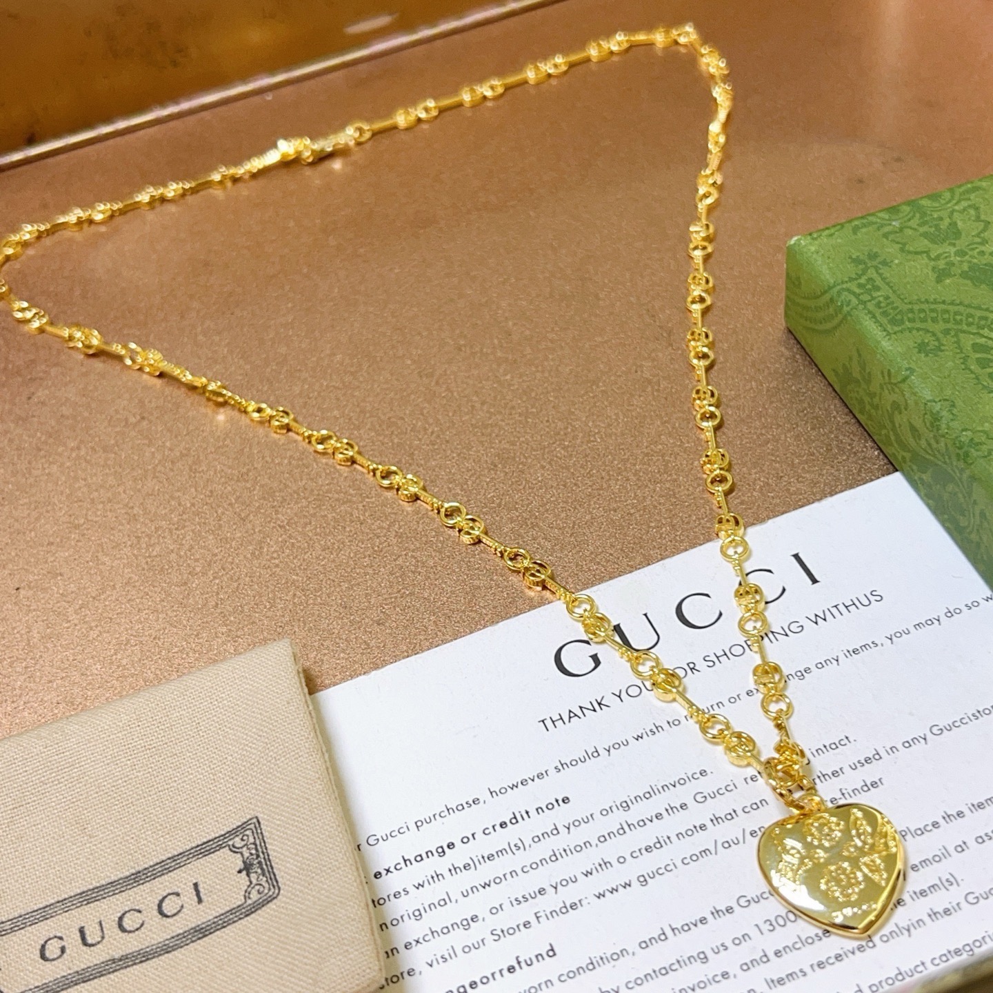 グッチ アンガーフォレスト ダブルG ネックレス ゴールド 詳細画像 3
