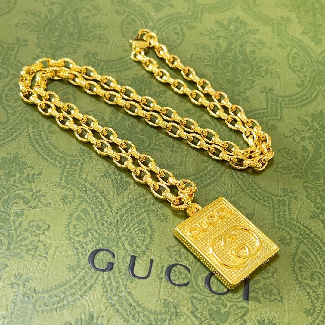 グッチ アンガーフォレスト ダブルG ペンダントネックレス ゴールド 詳細画像 1