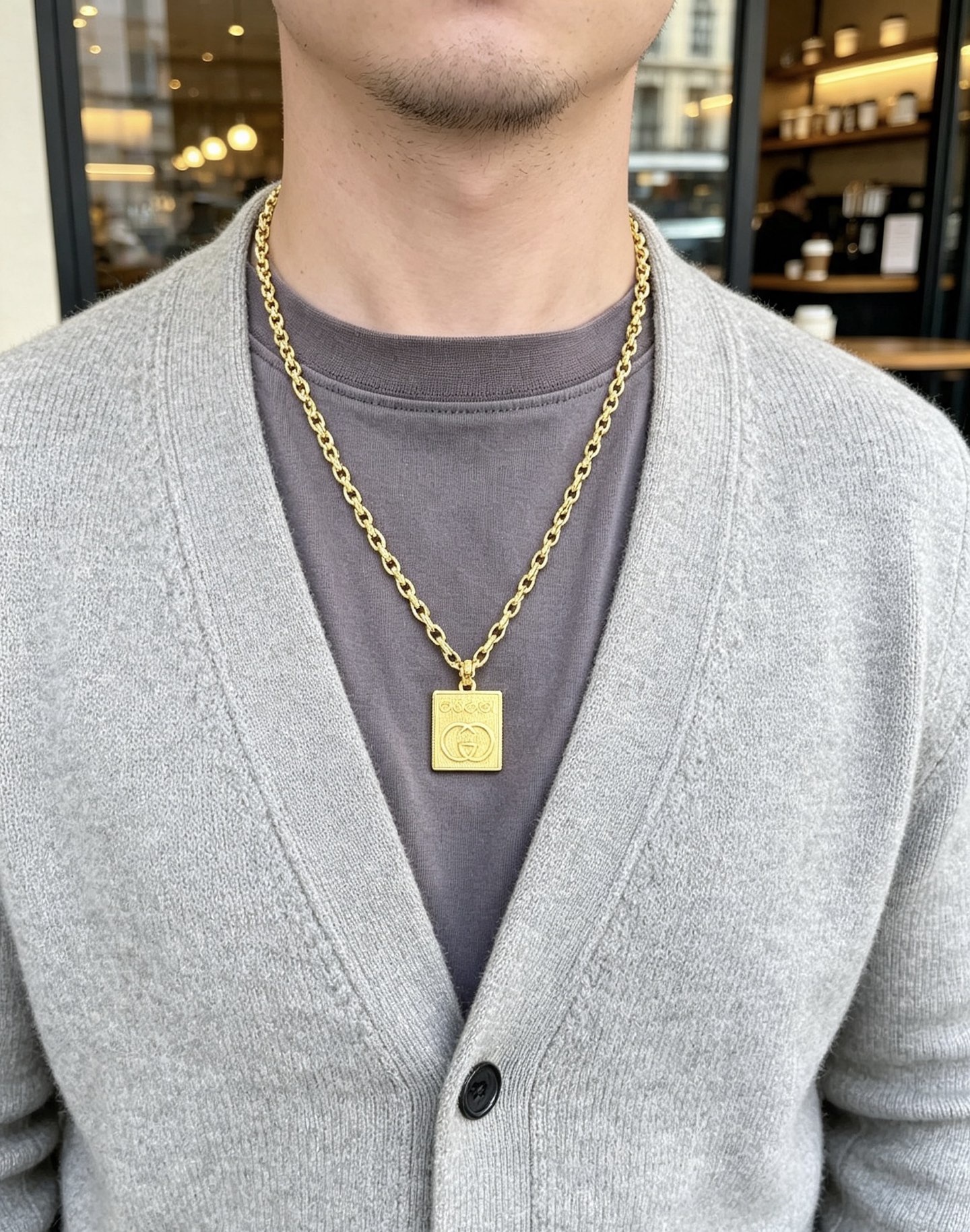 グッチ アンガーフォレスト ダブルG ペンダントネックレス ゴールド 詳細画像 2