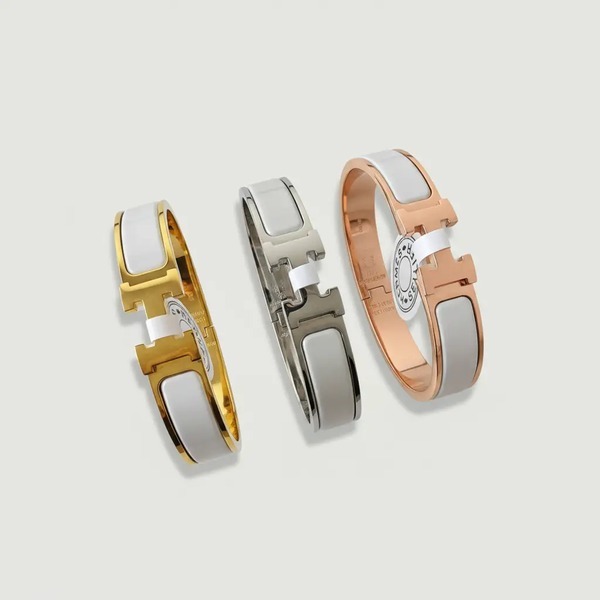 エルメス クリックH エナメル ブレスレット スモークグレー