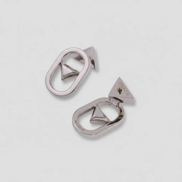 プラダ トライアングルロゴ ピアス ゴールド