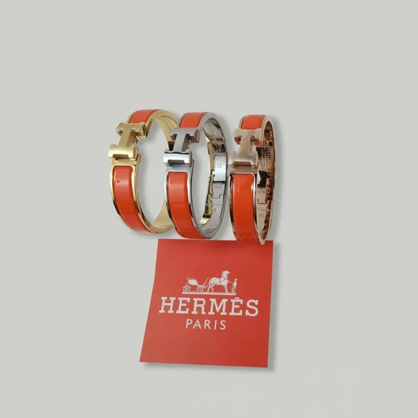 エルメス クリック H エナメルブレスレット オレンジ