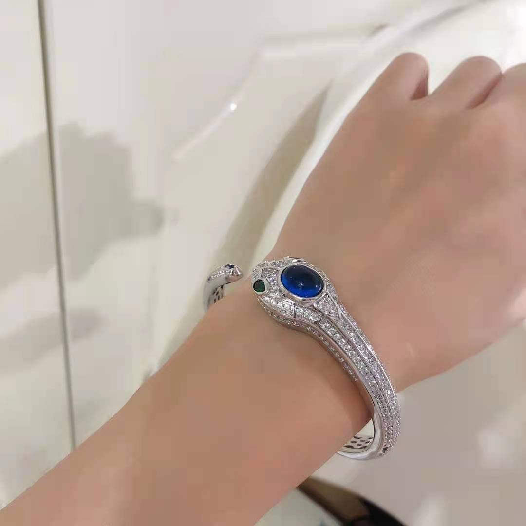 ブルガリ セルペンティ ヴァイパー ブレスレット 18K金メッキ サファイア 詳細画像 3