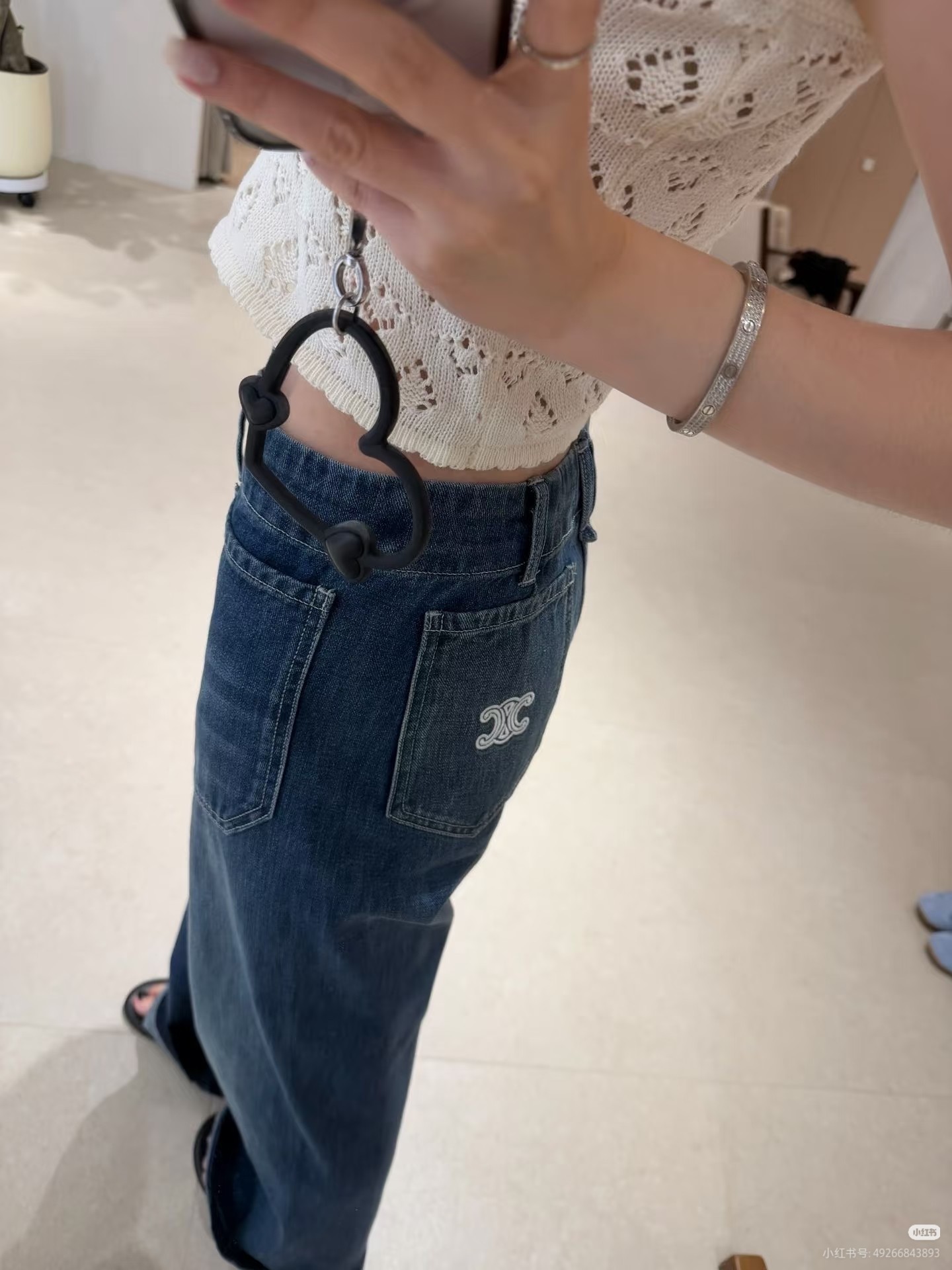 ワイドパンツ ホワイト&デニム 詳細画像 2