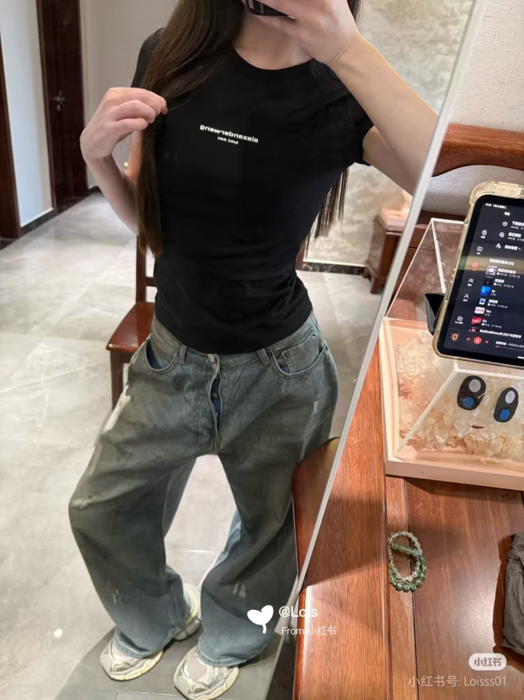 アクネ ストゥディオズ ワイドデニムパンツ ウォッシュドブルー