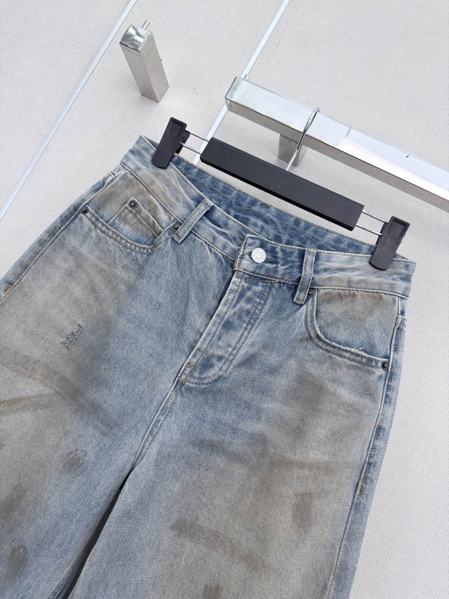 アクネ ストゥディオズ カーブドワイドデニムパンツ ライトブルー 詳細画像 2