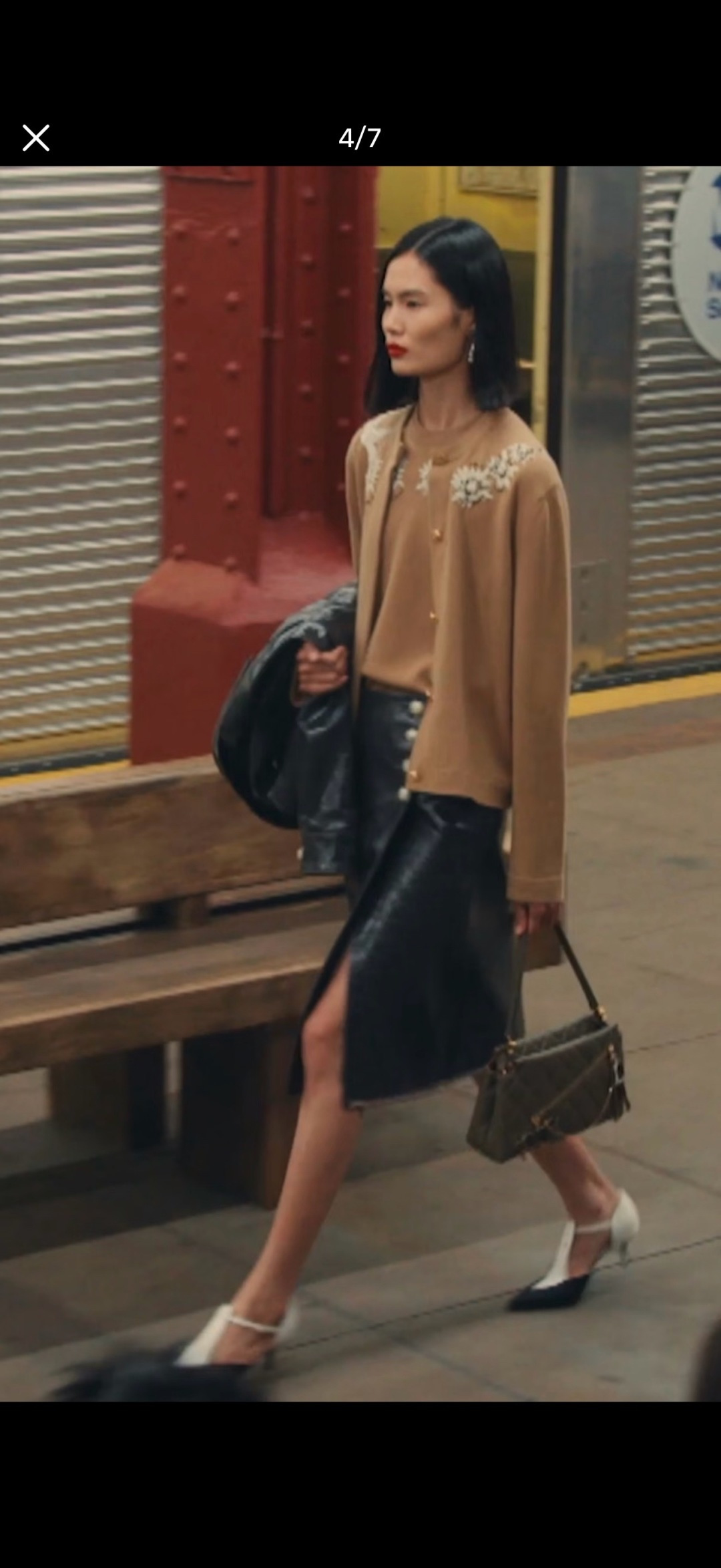 シャネル ニットカーディガン キャメル CS336835028CHANEL 詳細画像 1