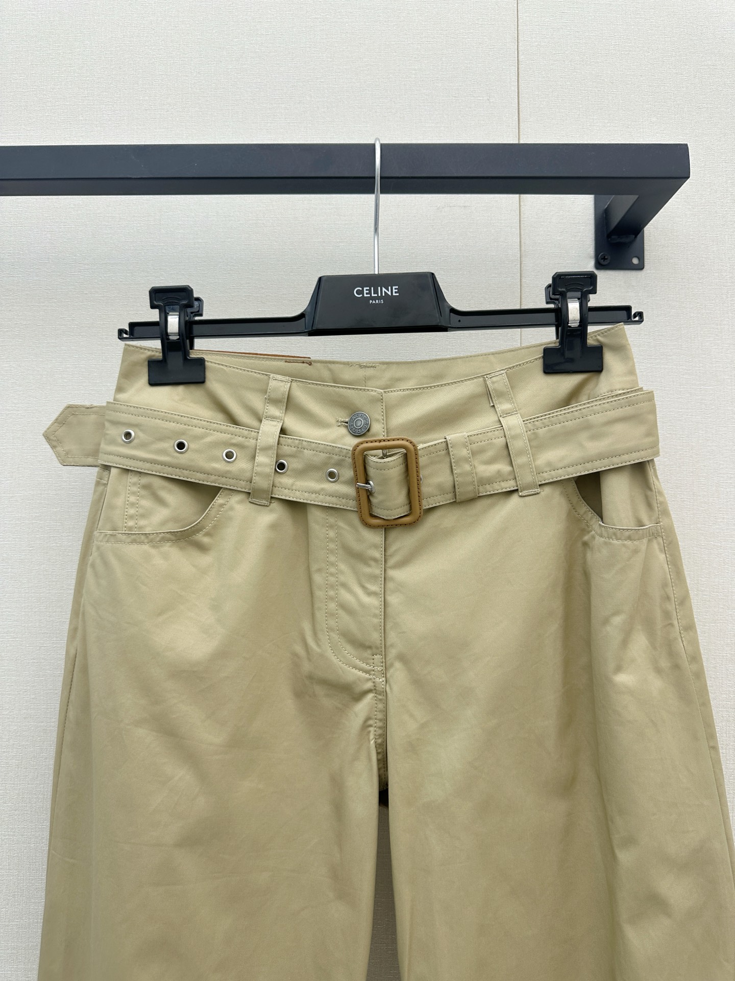 アクネ ストゥディオズ ワイドレッグ ワークパンツ ライトカーキ 詳細画像 2