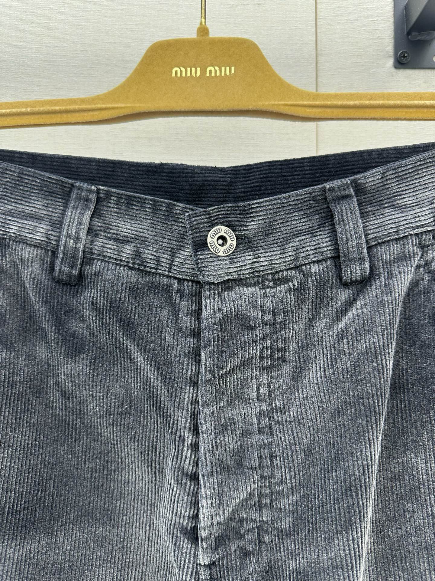 ミュウミュウ コーデュロイワークパンツ スモークグレー 詳細画像 3