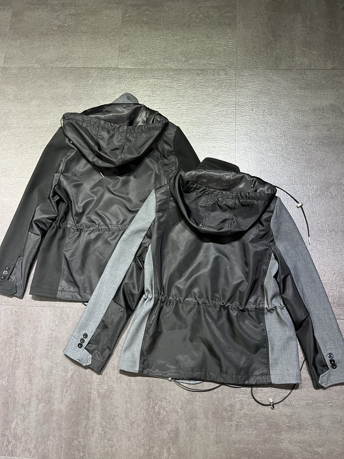 サカイ ナイロンツイルジャケット ブラック&グレー 詳細画像 2