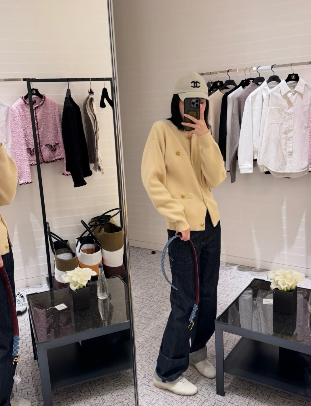 シャネル ウールカシミヤ クルーネック ニットカーディガン イエロー CS336841028CHANEL 詳細画像 2