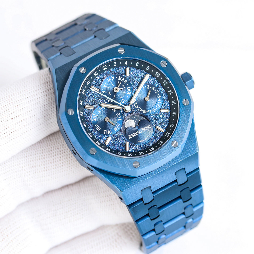 オーデマ ピゲ ロイヤル オーク パーペチュアルカレンダー ブルー シルバー ウォッチ 26574ST 詳細画像 1