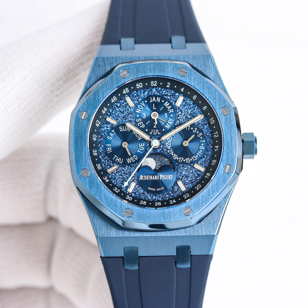 オーデマ ピゲ ロイヤル オーク パーペチュアルカレンダー ブルー シルバー ウォッチ 26574ST 詳細画像 3