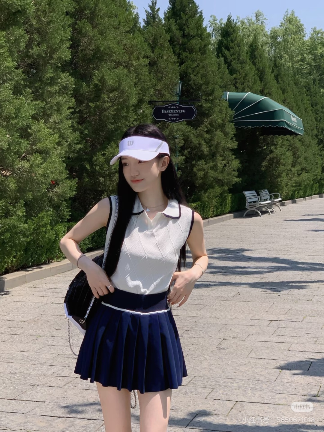 シャネル ダイヤ柄ジャカード ニット ノースリーブ ポロベスト 詳細画像 1
