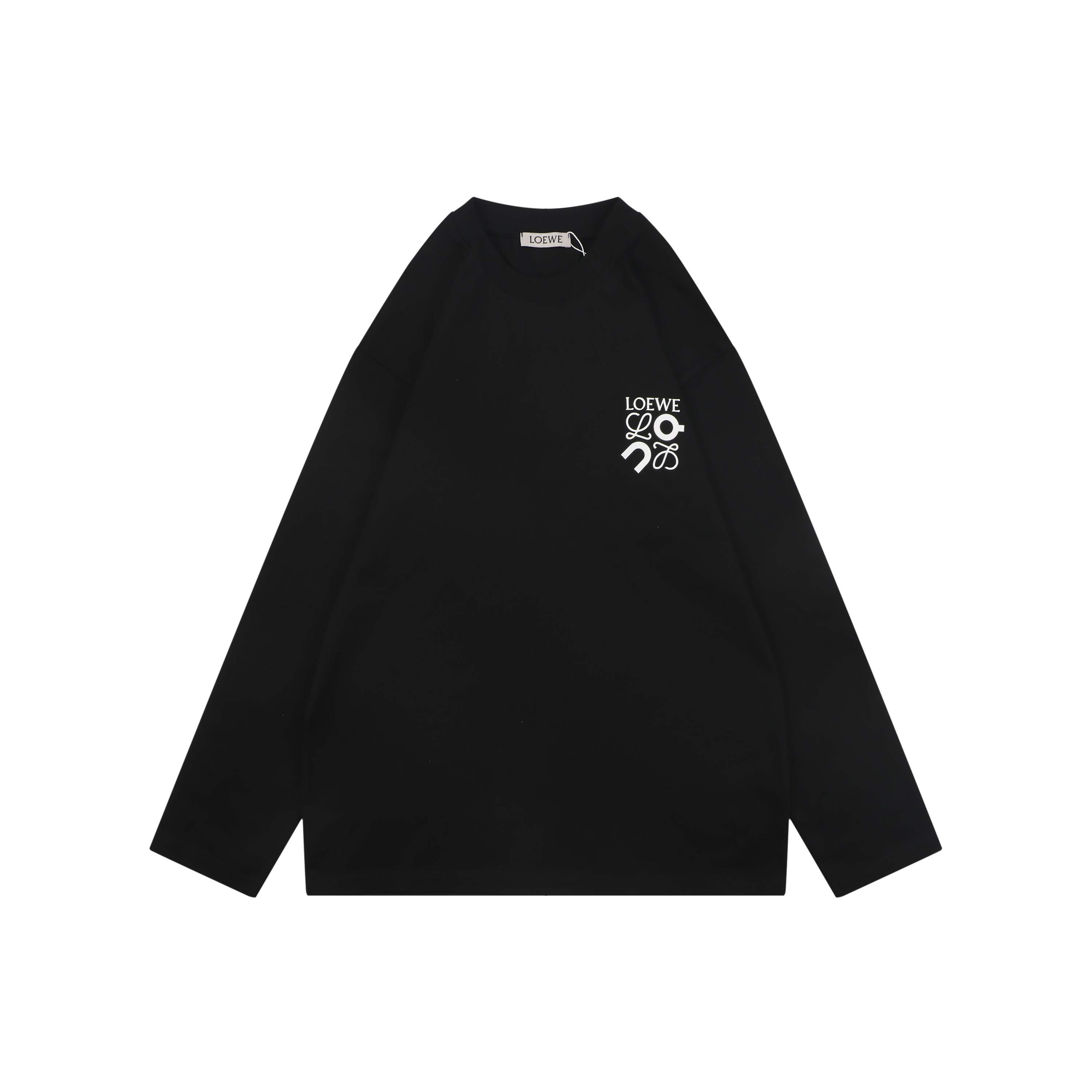 ロエベ アナグラムプリント 長袖Tシャツ ブラック 詳細画像 1
