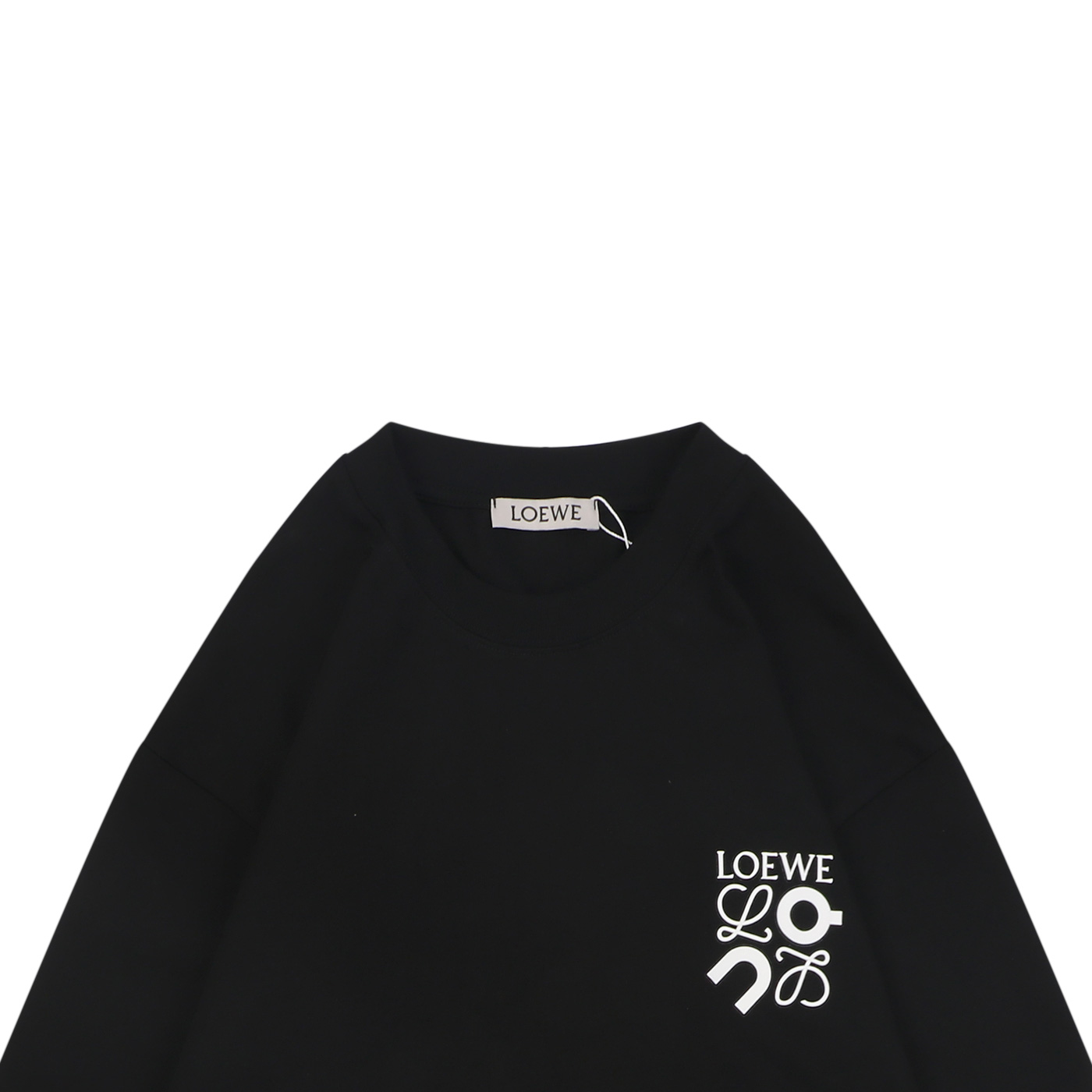 ロエベ アナグラムプリント 長袖Tシャツ ブラック 詳細画像 3