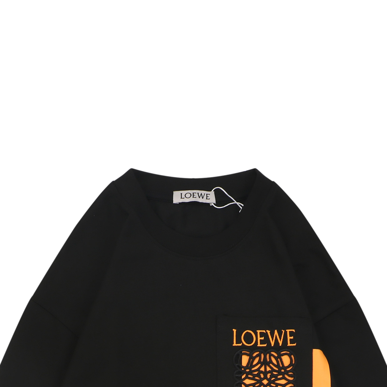 ロエベ フレームロゴ刺繍 長袖Tシャツ ブラック 詳細画像 3