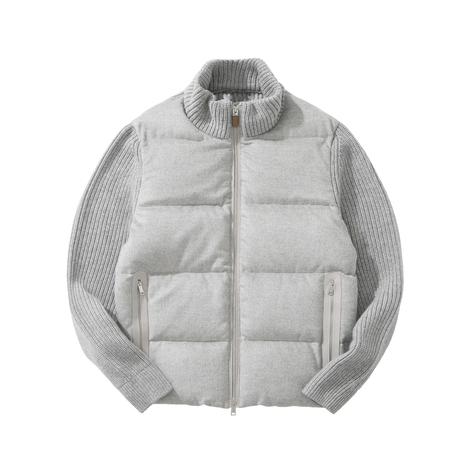 ゼニア Oasi Cashmere フルジップ ショートキルティングジャケット ディープリーフ 詳細画像 1