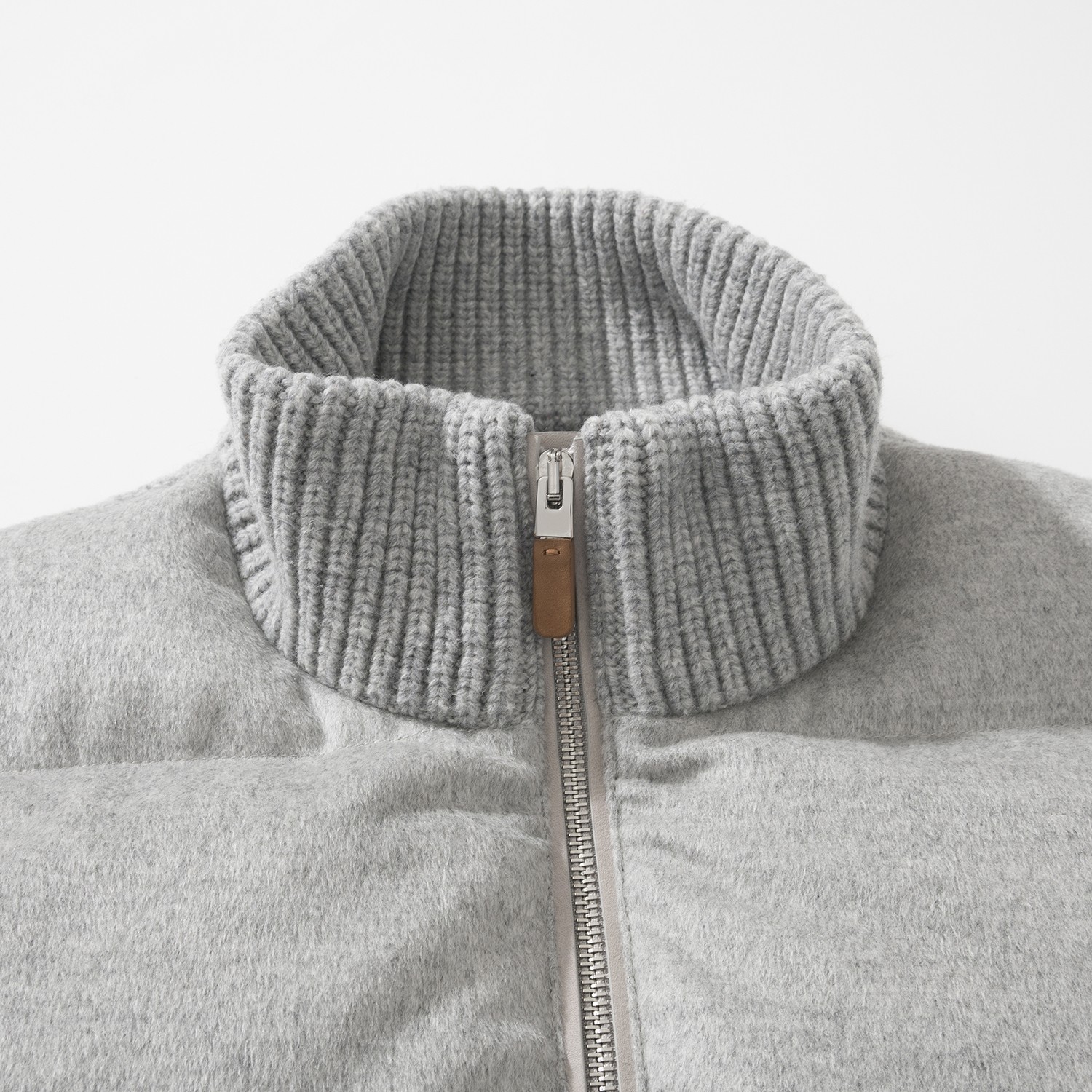 ゼニア Oasi Cashmere フルジップ ショートキルティングジャケット ディープリーフ 詳細画像 3