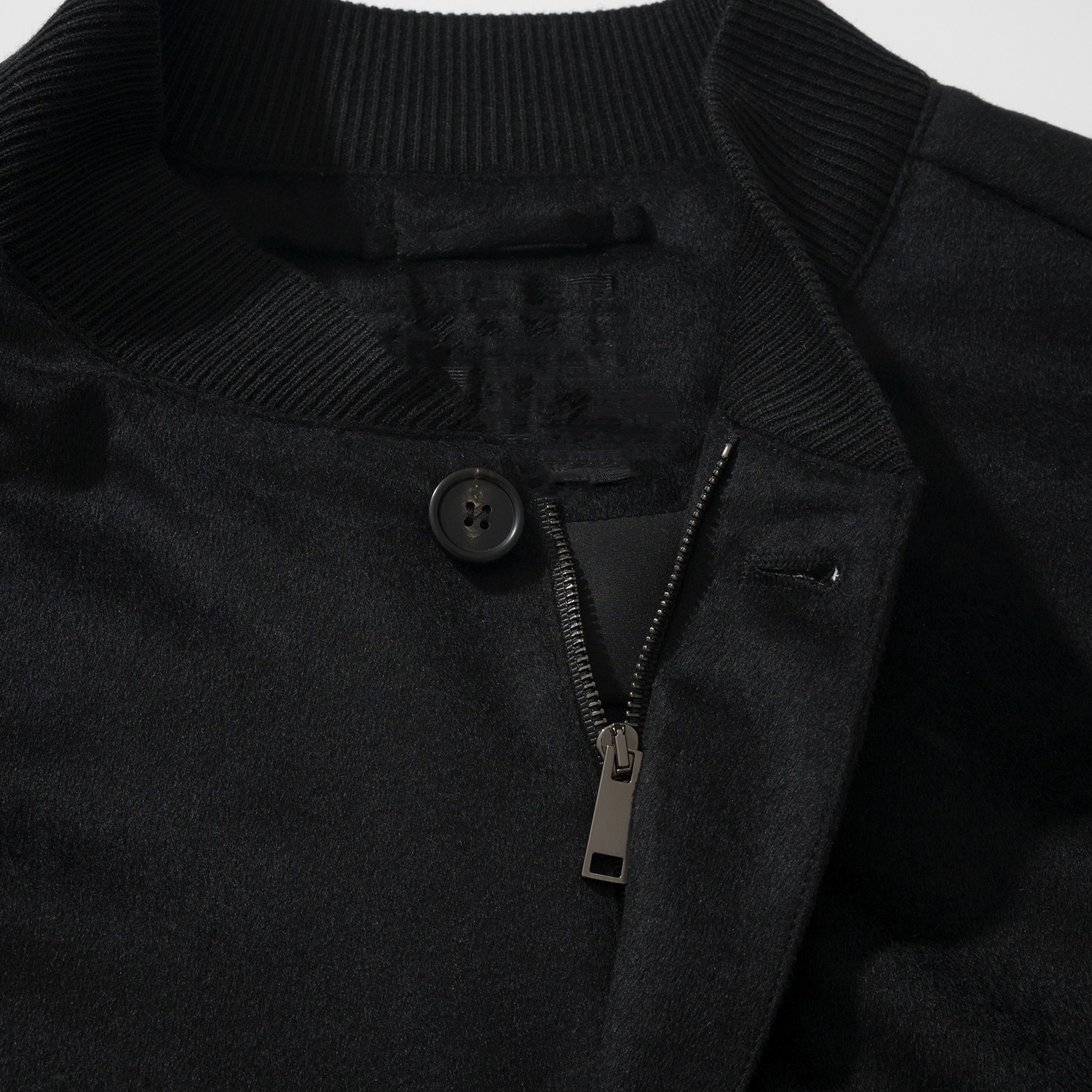 ゼニア Oasi Cashmere Elements ウールブレンド フライトジャケット ブラック 詳細画像 3