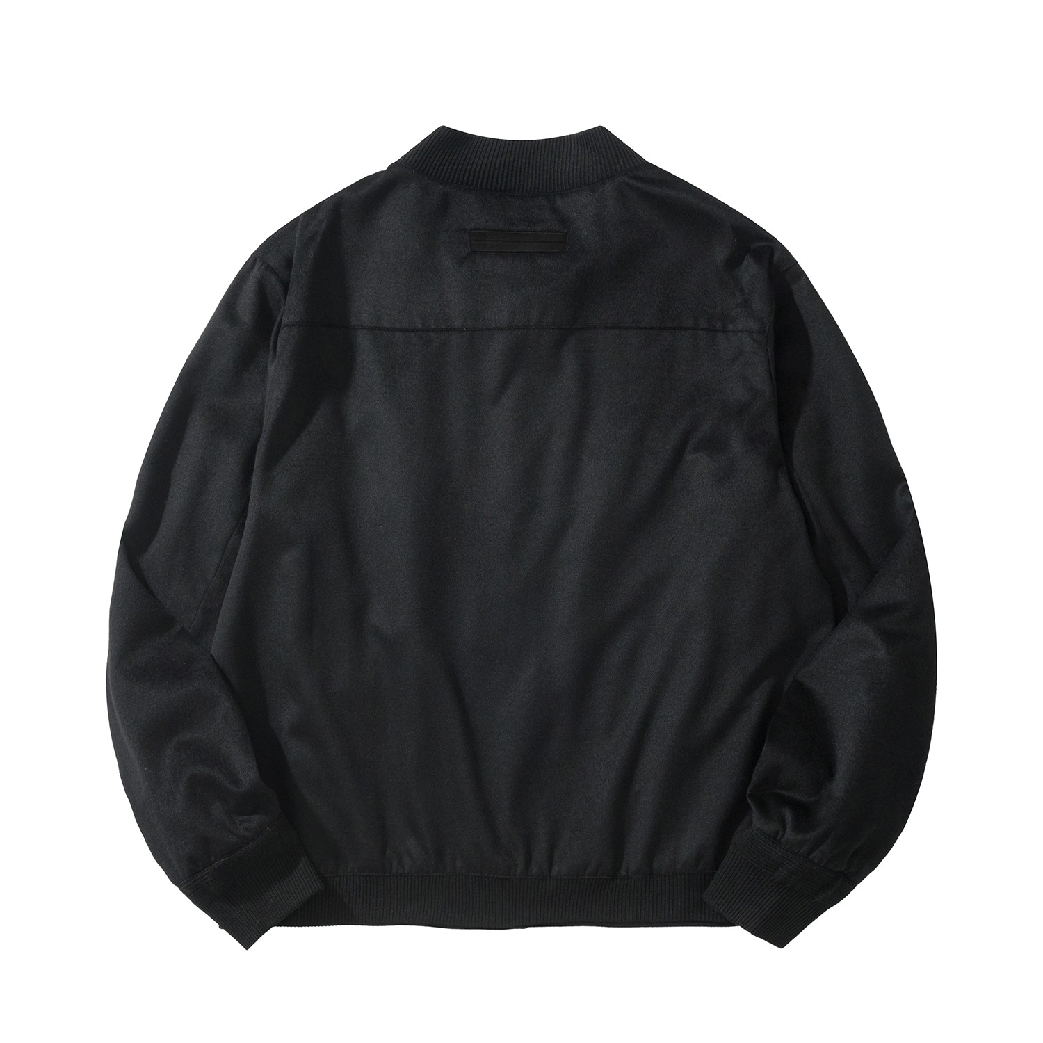 ゼニア Oasi Cashmere Elements ウールブレンド フライトジャケット ブラック 詳細画像 2