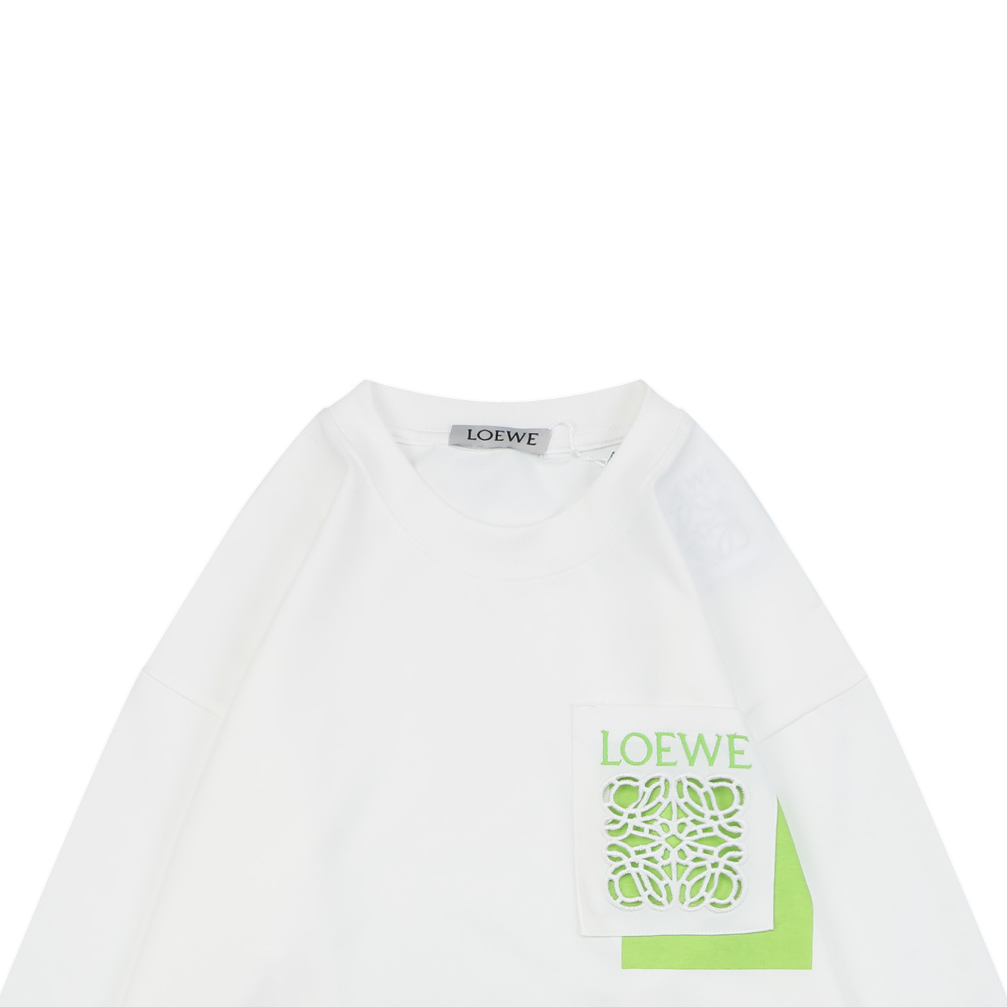 ロエベ フレームロゴ刺繍 長袖Tシャツ ホワイト 詳細画像 3