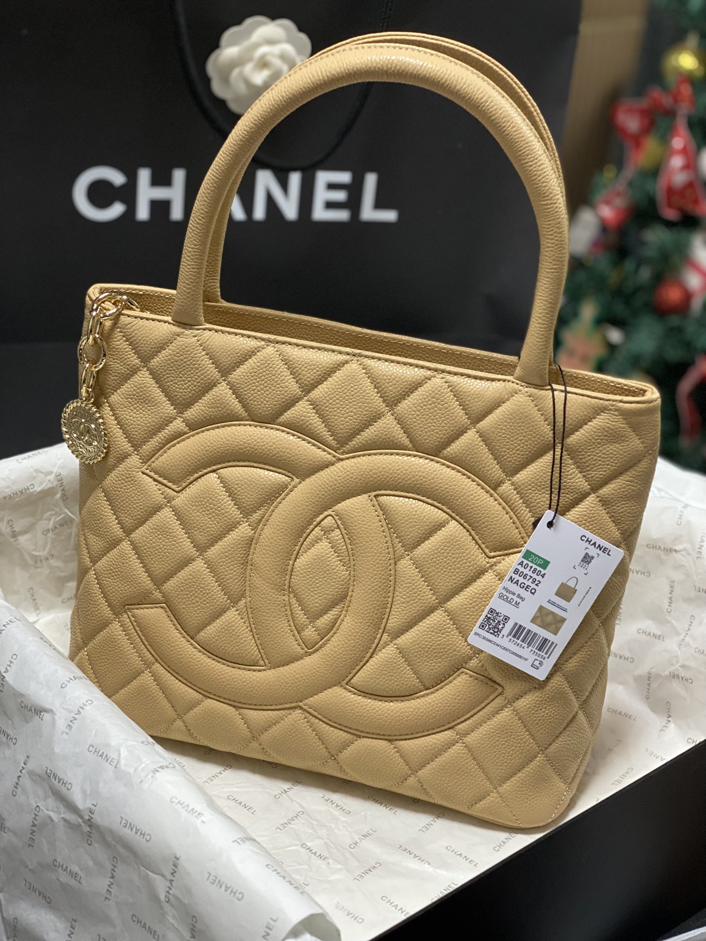 シャネル ヒルトン トートバッグ アプリコット 詳細画像 1