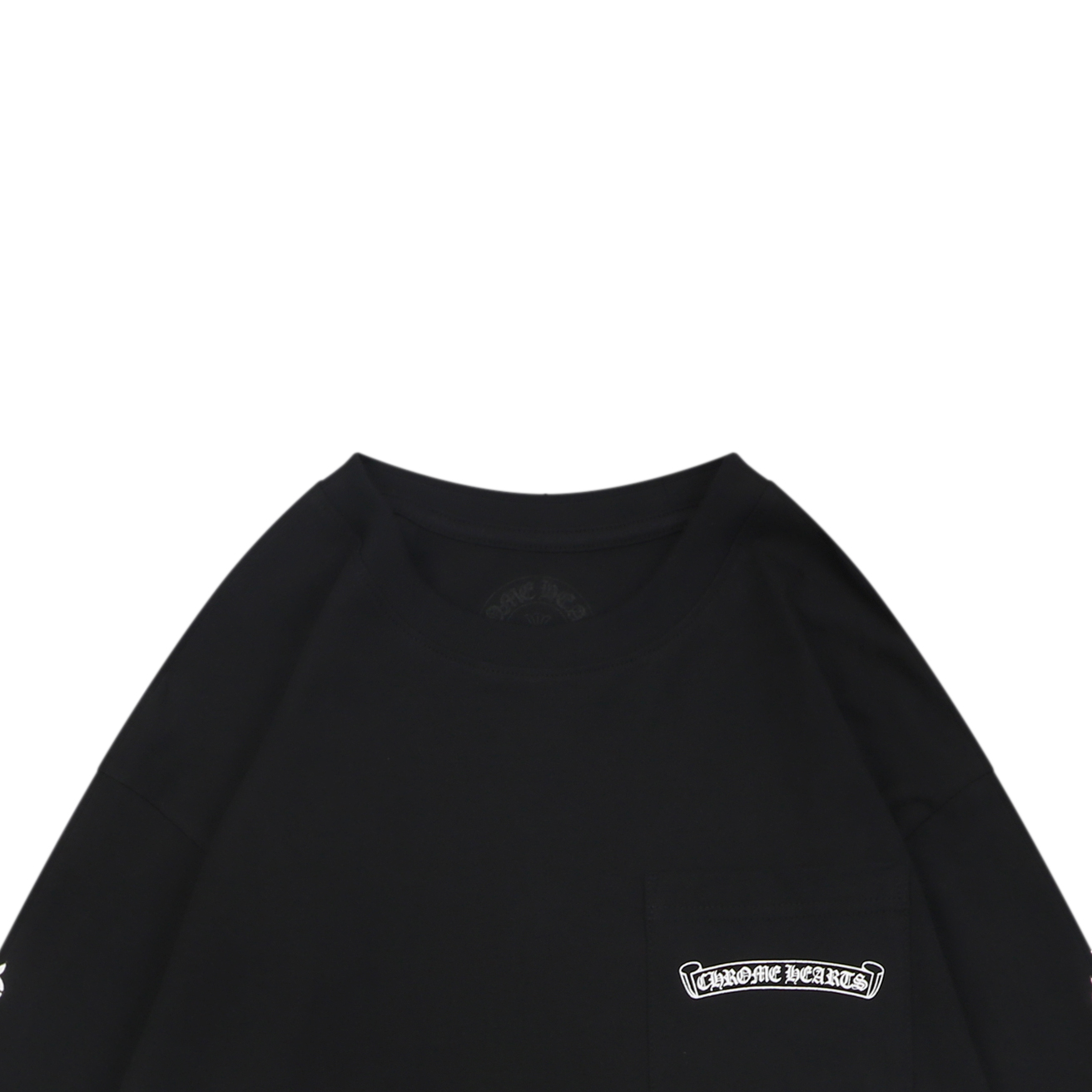 クロムハーツ 梵字スクロール カラークロスプリント ロングスリーブTシャツ ブラック 詳細画像 3
