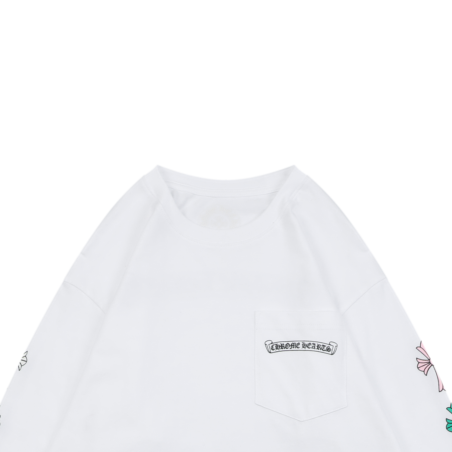 クロムハーツ カラフルクロスプリント ロングスリーブTシャツ ホワイト 詳細画像 3