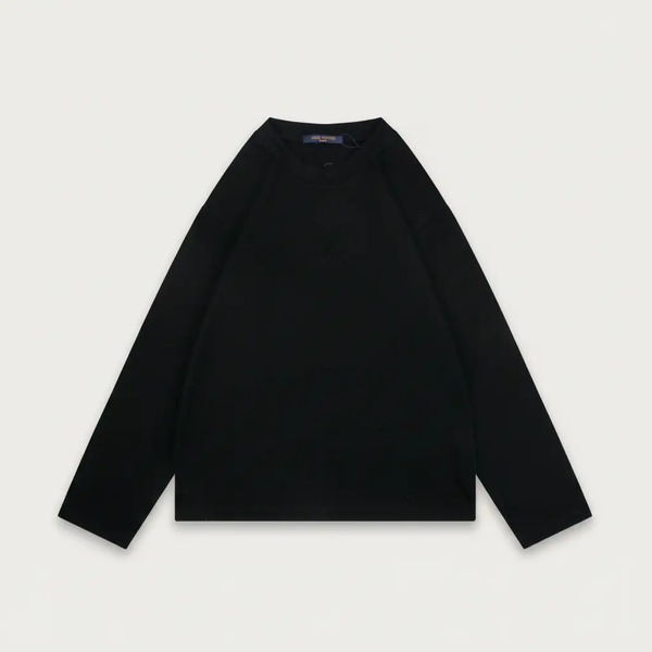 エンボスレリーフ ロングスリーブTシャツ ブラック