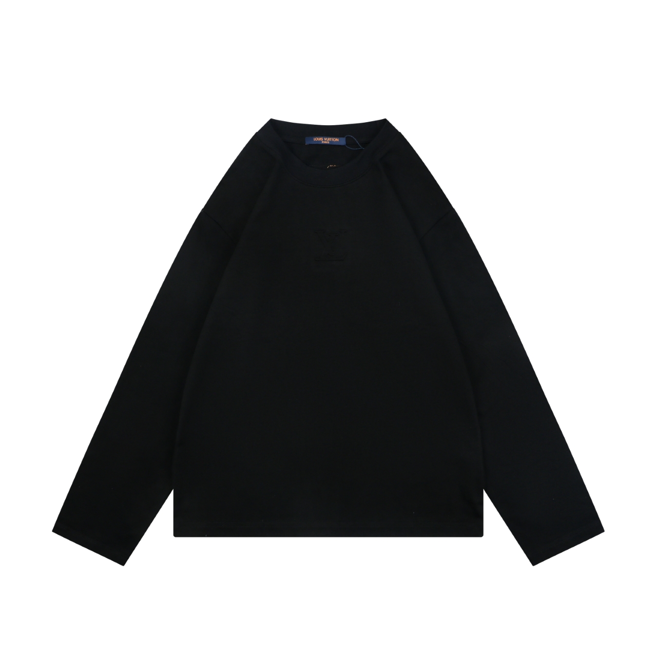 エンボスレリーフ ロングスリーブTシャツ ブラック 詳細画像 1
